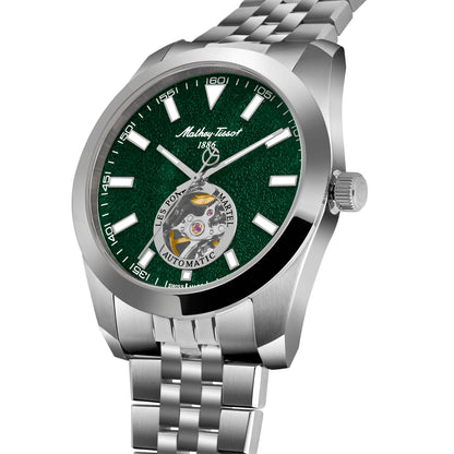 Mathey-Tissot Swiss Made Zeus Open Heart Automatic Green Dial Analog Watch For Gents - EF1450ATAV