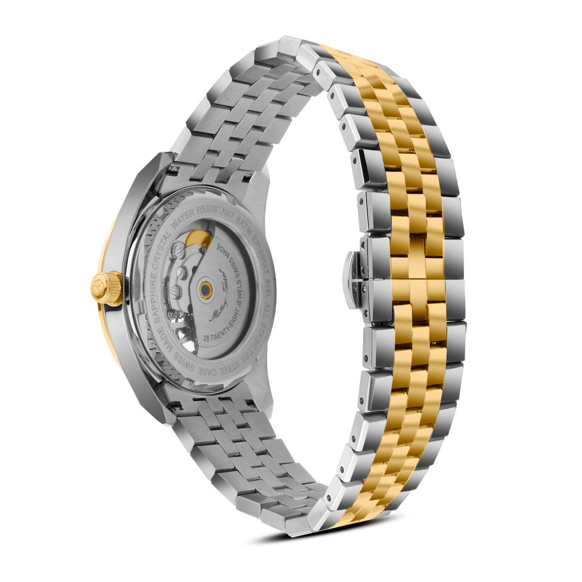 Mathey-Tissot Swiss Made Zeus Open Heart Automatic White Dial Analog Watch For Gents - EF1450ATBI