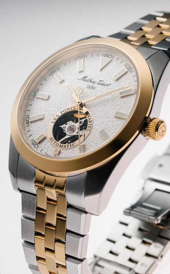Mathey-Tissot Swiss Made Zeus Open Heart Automatic White Dial Analog Watch For Gents - EF1450ATBI