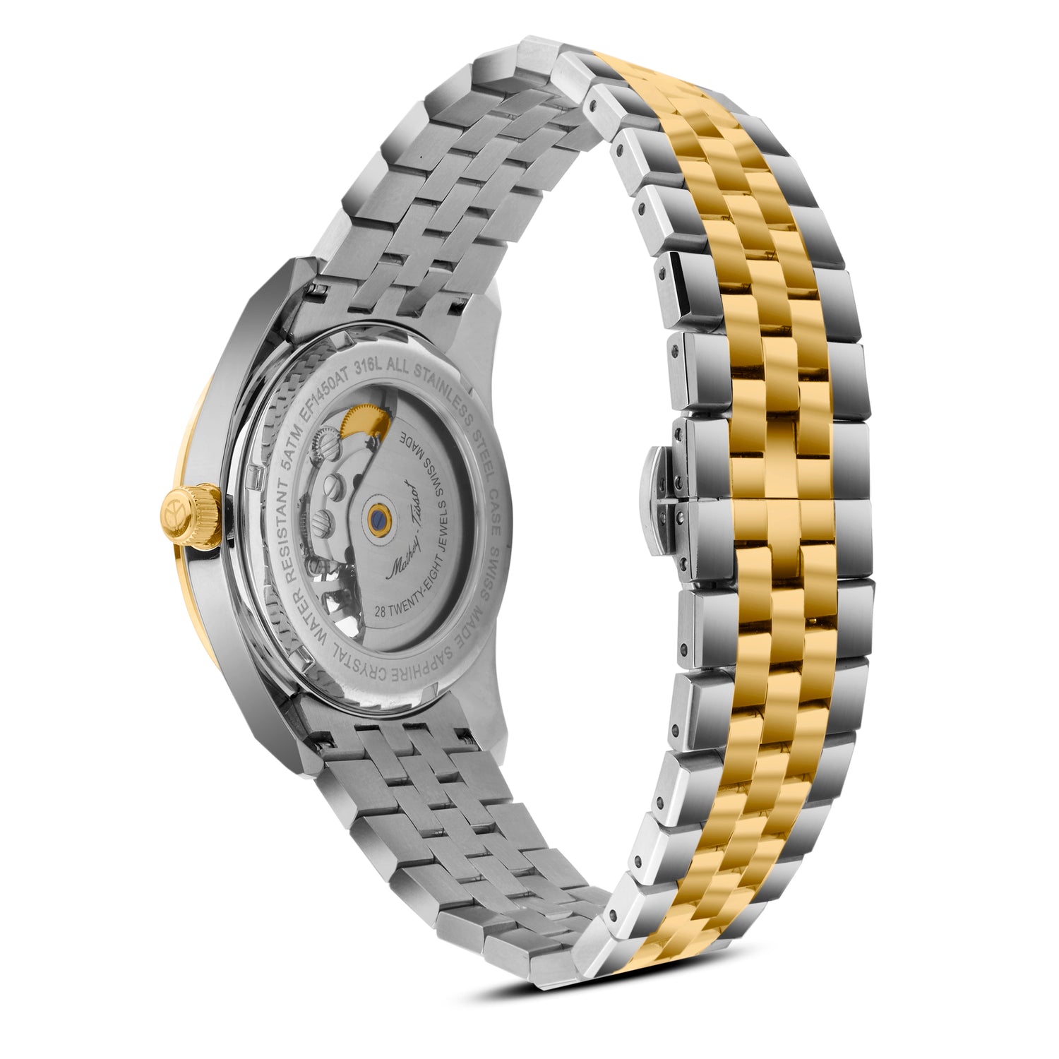 Mathey-Tissot Swiss Made Zeus Open Heart Automatic Black Dial Analog Watch For Gents - EF1450ATBN