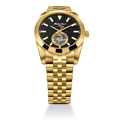 Mathey-Tissot Swiss Made Mathy I Open Heart Automatic Black Dial Analog Watch for Gents - EF1450ATPN