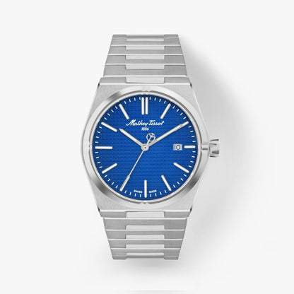 Mathey-Tissot Swiss Made Zeus  Quartz Ronda 515 Movement Blue Dial Analog Watch For - Gents H117ABU