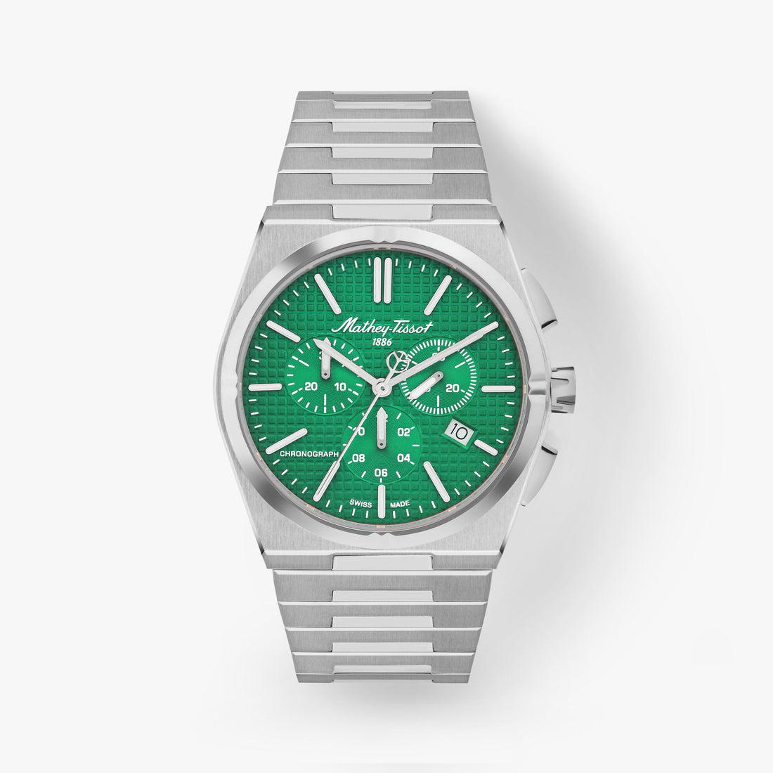 Mathey-Tissot Swiss Made Zeus Chrono Quartz Ronda 5030 Movement Green Dial Analog Watch For - Gents H117CHAV