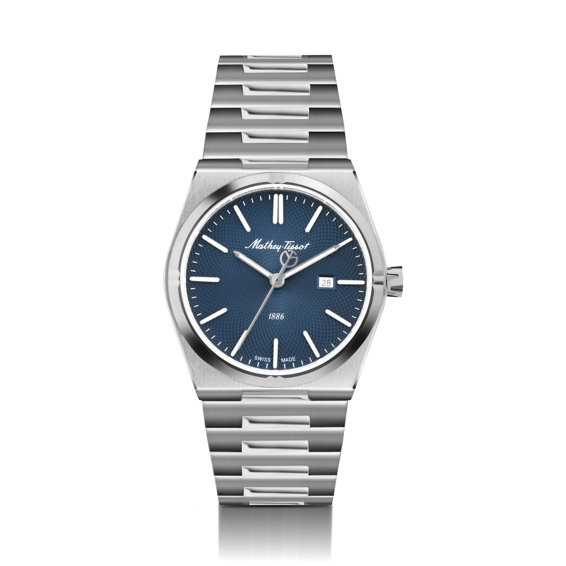 Mathey-Tissot Swiss Made Zeus Stainless Steel Blue Dial Quartz  Gents Watch- H118ABU