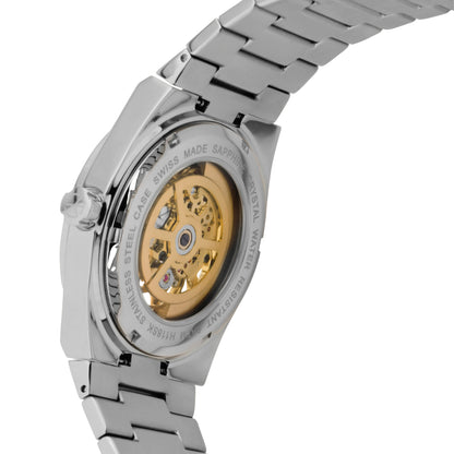 Mathey-Tissot Swiss Made Zeus Skeleton Stainless Steel Black Dial Automatic Gents Watch - H118CFAN