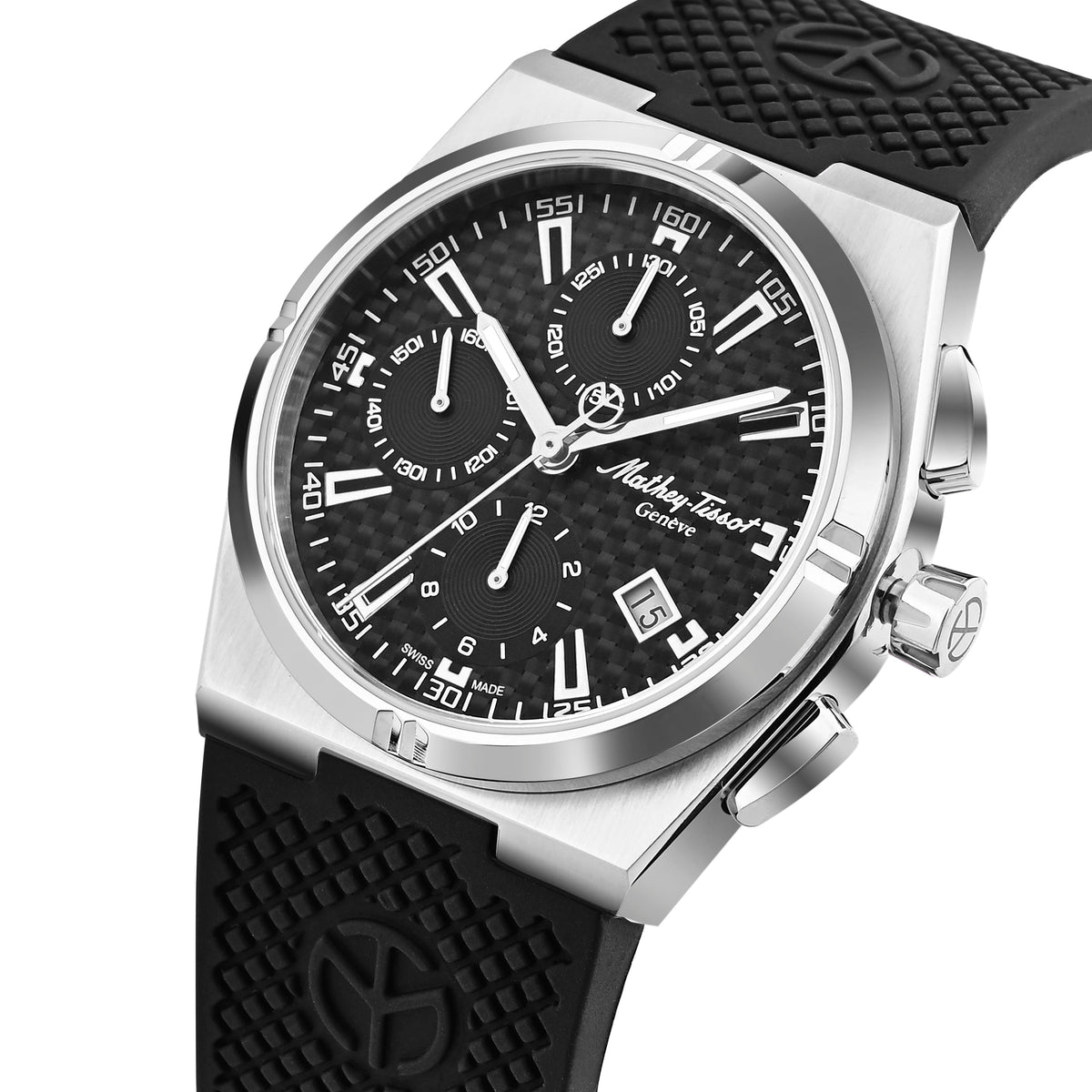 Mathey-Tissot Swiss Made Zeus Chrono Automatic Black Dial Analog Watch For Gents - H118CHATLAN