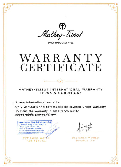 Mathey-Tissot Swiss Made Zeus Chrono Automatic Black Dial Analog Watch For Gents - H118CHATN