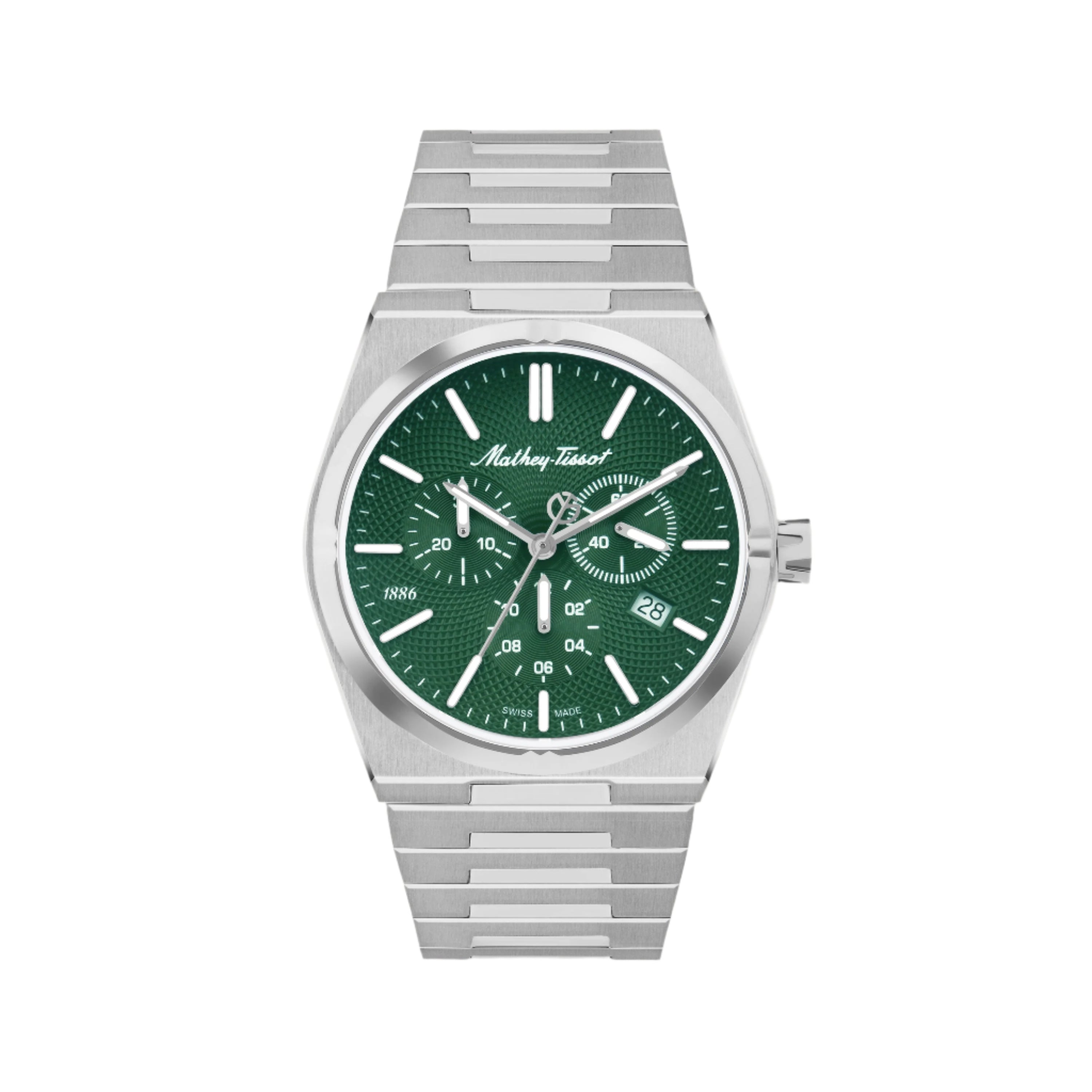 Mathey-Tissot Swiss Made Zeus Chrono Stainless Steel Green Dial Quartz Gents Watch - H118CHAV