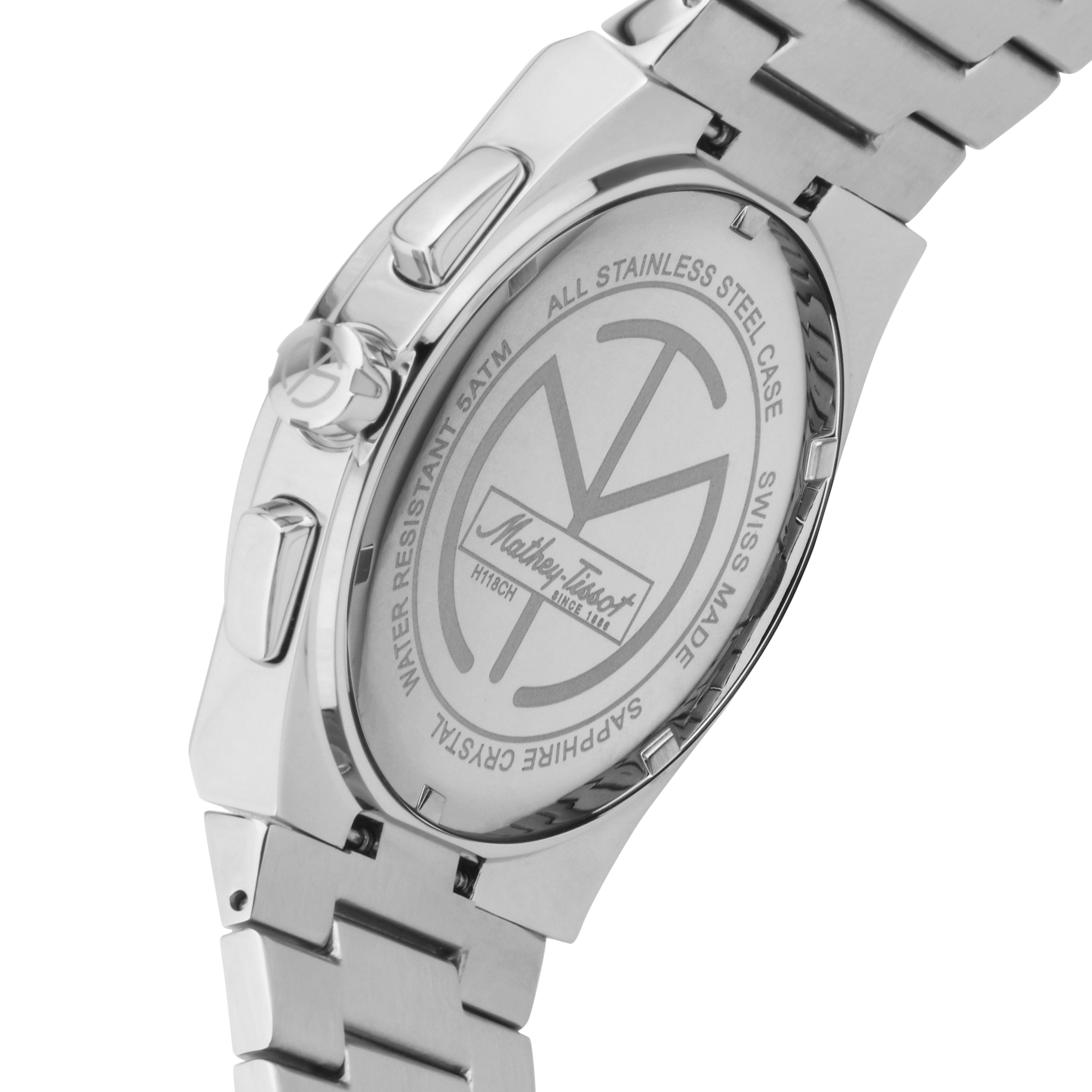 Mathey-Tissot Swiss Made Zeus Chrono Stainless Steel Green Dial Quartz Gents Watch - H118CHAV