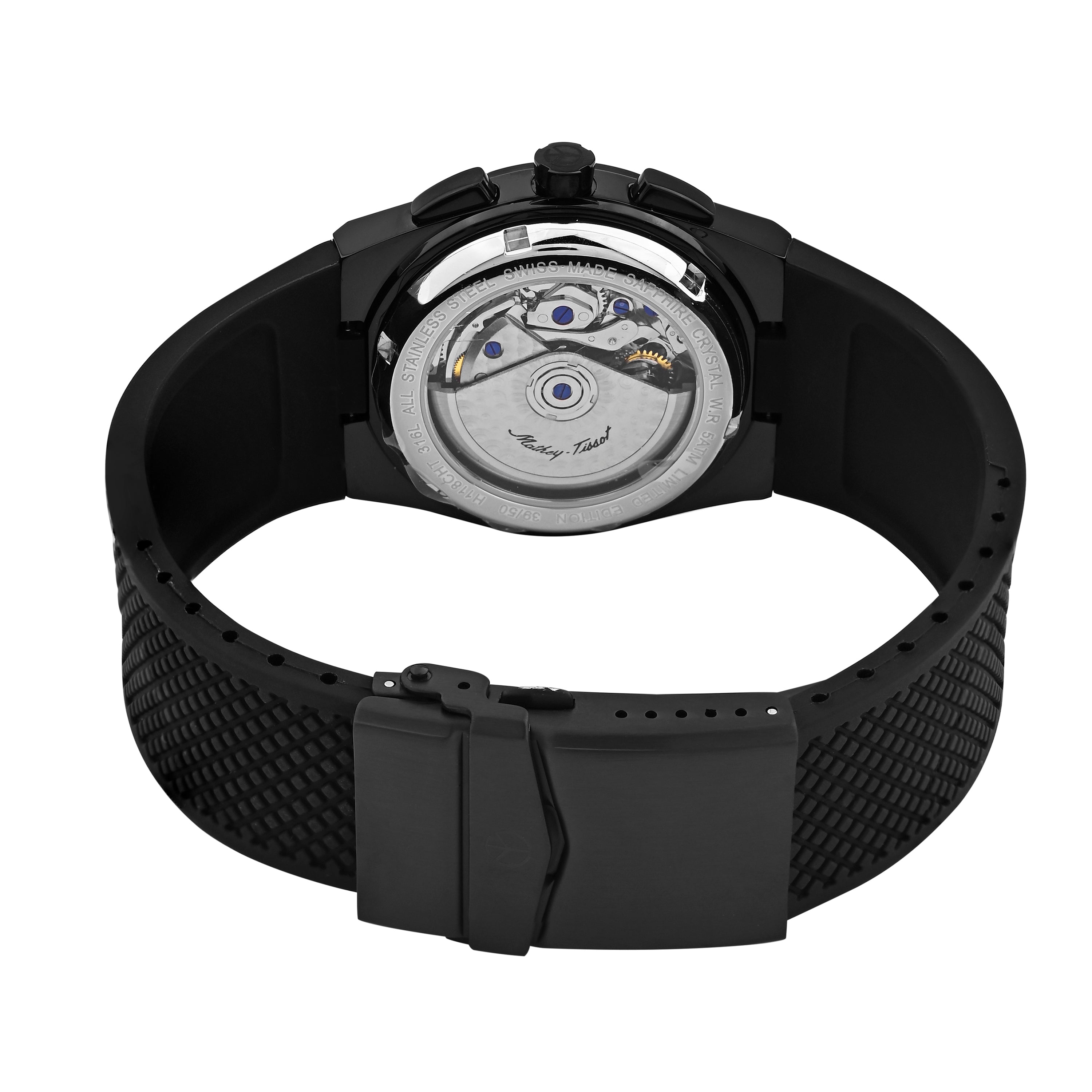 Mathey-Tissot Swiss Made Zeus Chrono Automatic Black Dial Analog Watch For Gents - H118CHTLN