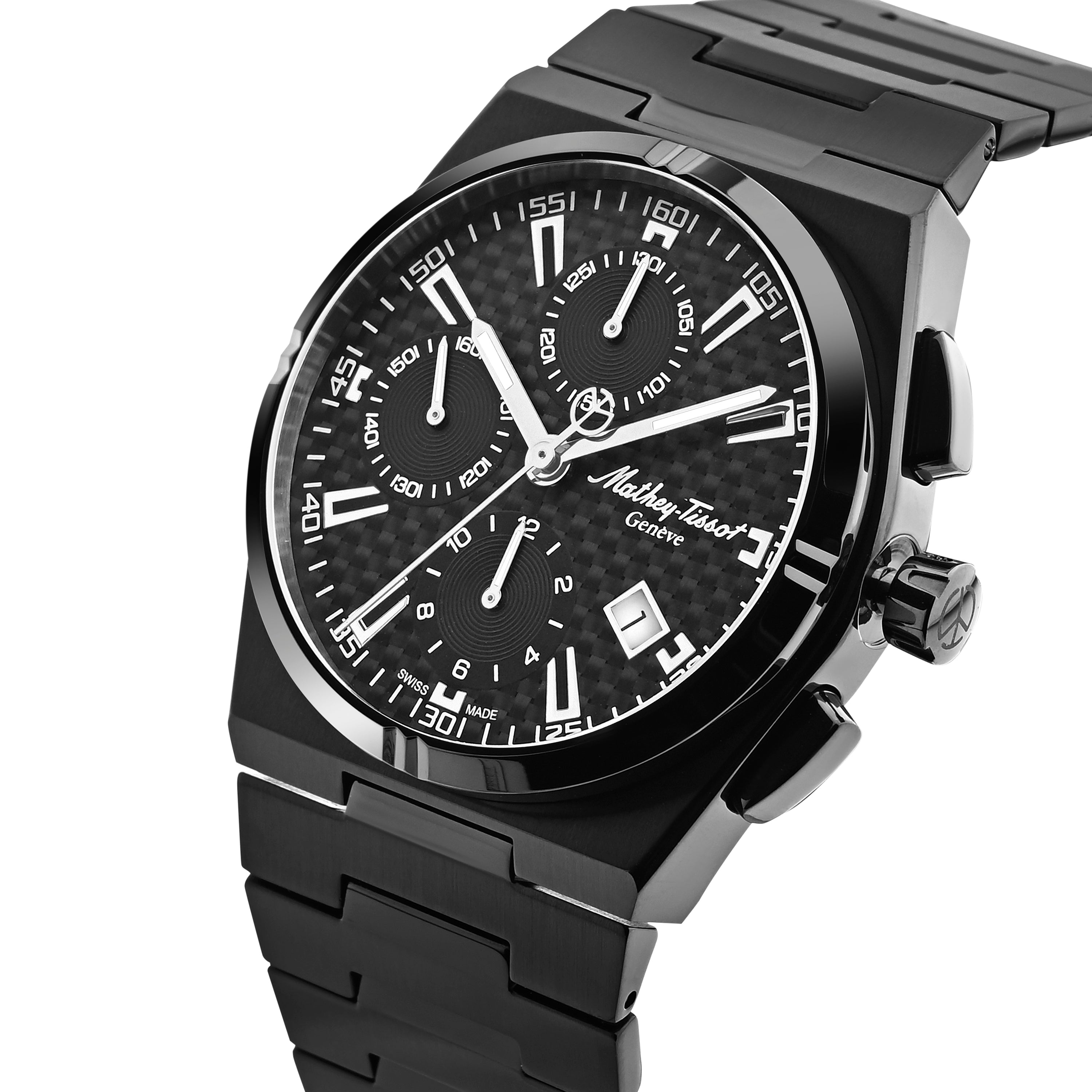 Mathey-Tissot Swiss Made Zeus Chrono Automatic Black Dial Analog Watch For Gents - H118CHTN