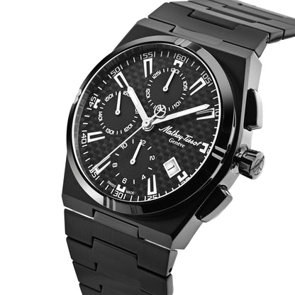 Mathey-Tissot Swiss Made Zeus Chrono Automatic Black Dial Analog Watch For Gents - H118CHTN