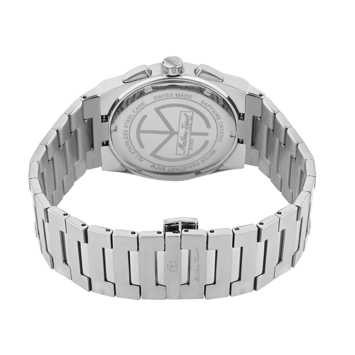 Mathey-Tissot Swiss Made Zeus Stainless Steel Blue Dial Quartz  Gents Watch- H118SK