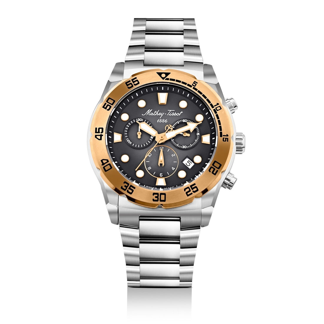 Mathey-Tissot Swiss Made Bolton II Quatrz Multicolor Dial Analog Watch For Gents - H121CHARN