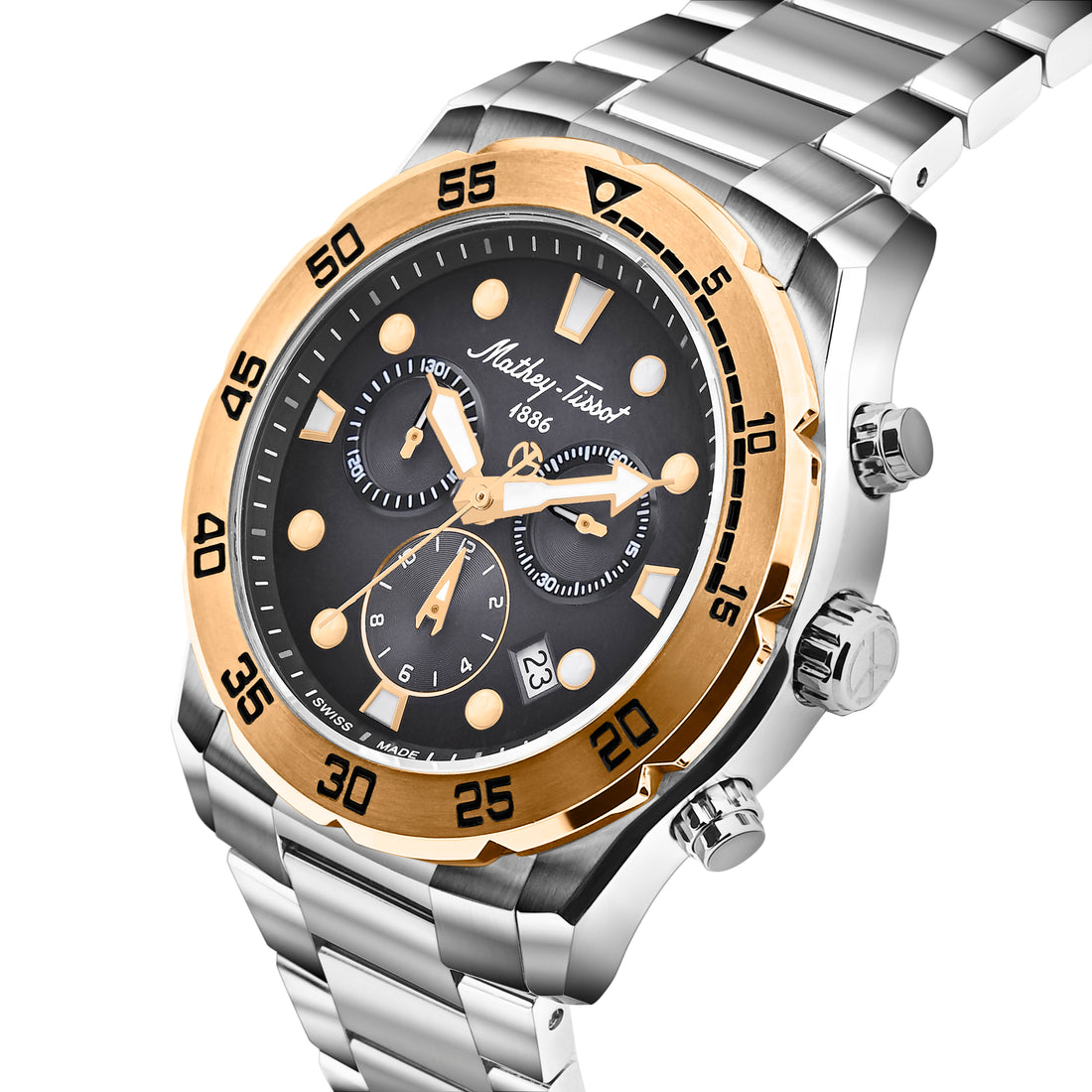 Mathey-Tissot Swiss Made Bolton II Quatrz Multicolor Dial Analog Watch For Gents - H121CHARN