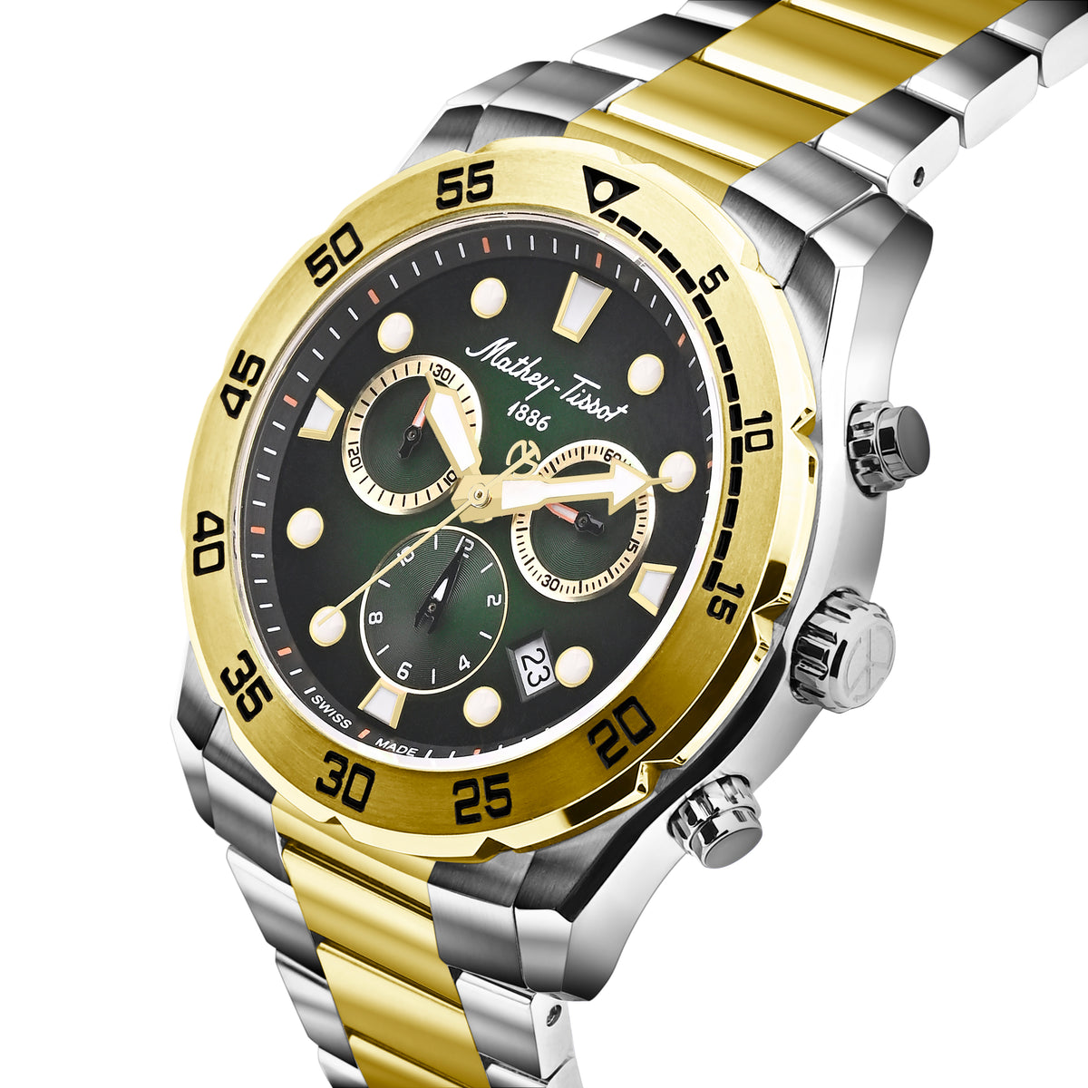 Mathey-Tissot Swiss Made Bolton II Quatrz Multicolor Dial Analog Watch For Gents - H121CHBV