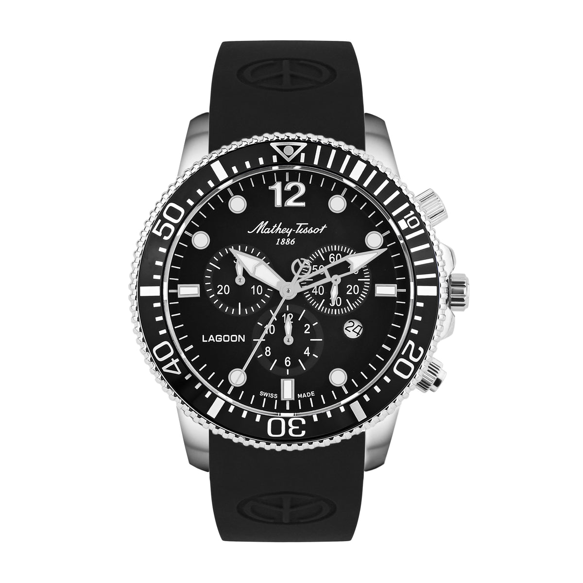 Mathey-Tissot Swiss Made Lagoon Chronograph Quartz Black Dial  Gents Watch -  H123CHALN