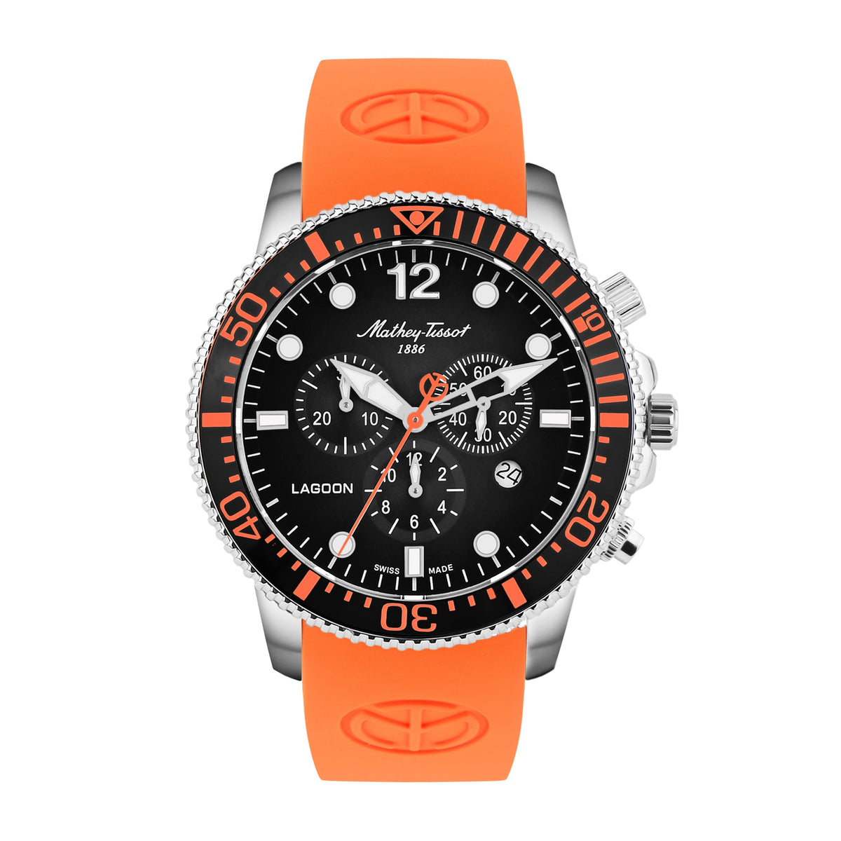 Mathey-Tissot Swiss Made Lagoon Chronograph Quartz Black Dial Watch For Men - H123CHALO