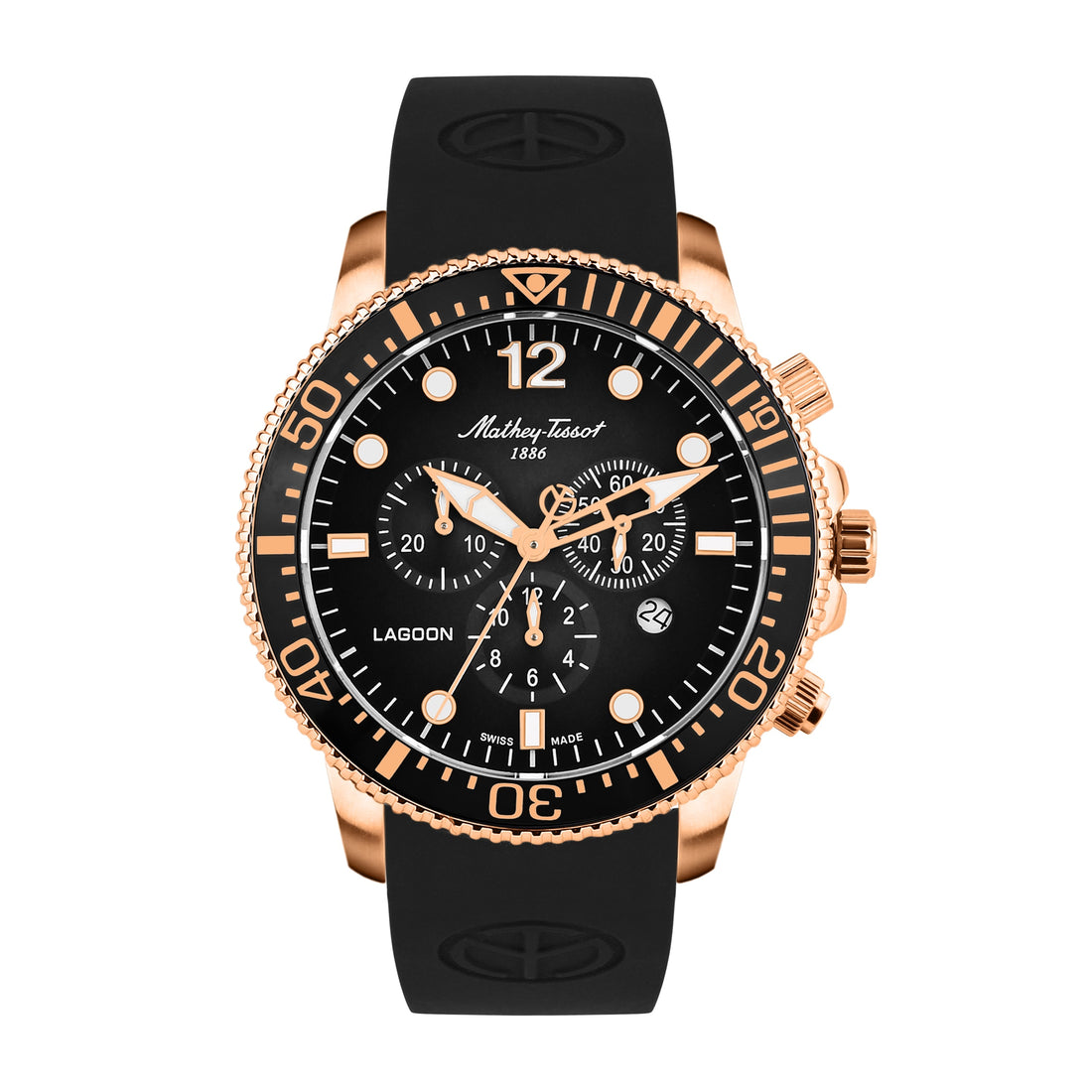 Mathey-Tissot Swiss Made Lagoon Chronograph Quartz Black Dial Mens Watch - H123CHPLN