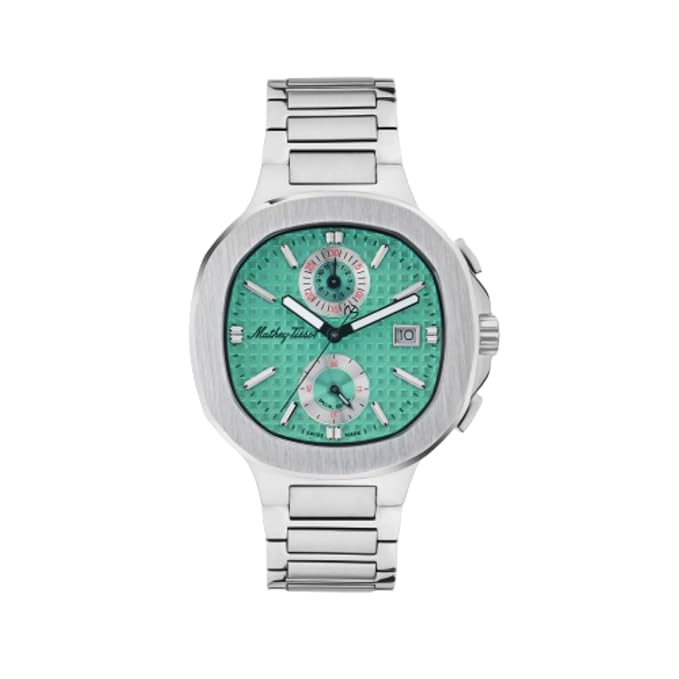 Mathey-Tissot Stainless Steel Blue Dial Quartz Analogue Watch for Men - H152Chatif, Silver Band