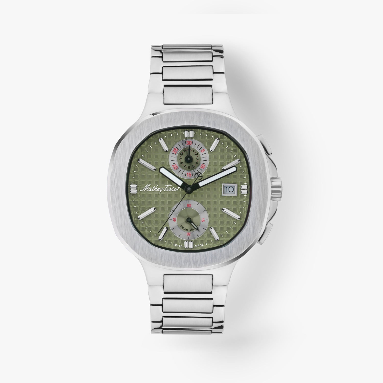 Mathey-Tissot Swiss Made Evasion Chrono Quartz Ronda 3520 Movement Green Dial Analog Watch For - Gents H152CHAV