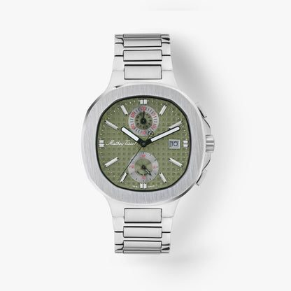 Mathey-Tissot Swiss Made Evasion Chrono Quartz Ronda 3520 Movement Green Dial Analog Watch For - Gents H152CHAV