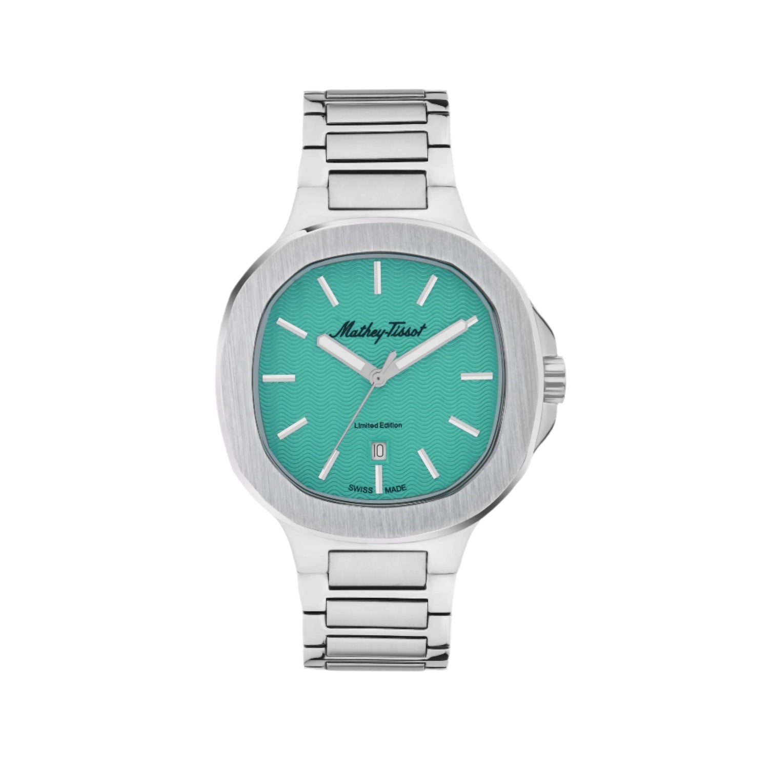 Mathey-Tissot Stainless Steel Blue Dial Quartz Analogue Watch For Men - H152Ti, Silver Band