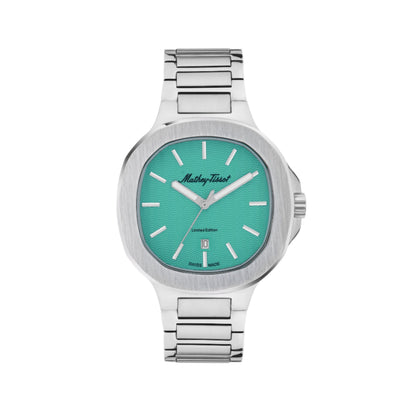 Mathey-Tissot Stainless Steel Blue Dial Quartz Analogue Watch For Men - H152Ti, Silver Band