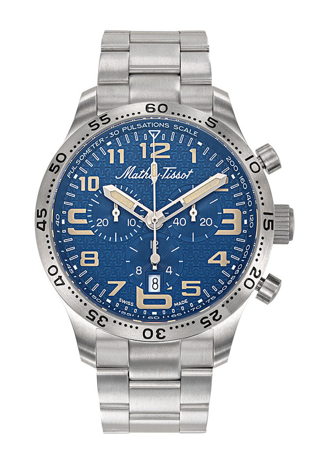 Mathey-Tissot Swiss Made Quartz Blue Dial Analog Watch - For Gents H1821CHT2