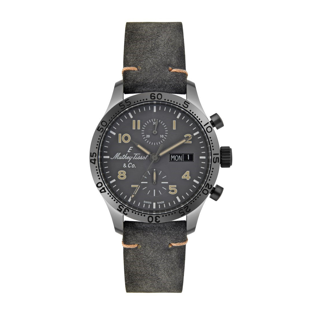 Mathey-Tissot Swiss Made Chronograph Automatic Grey Dial Gents Watch - H1821CHTLGO