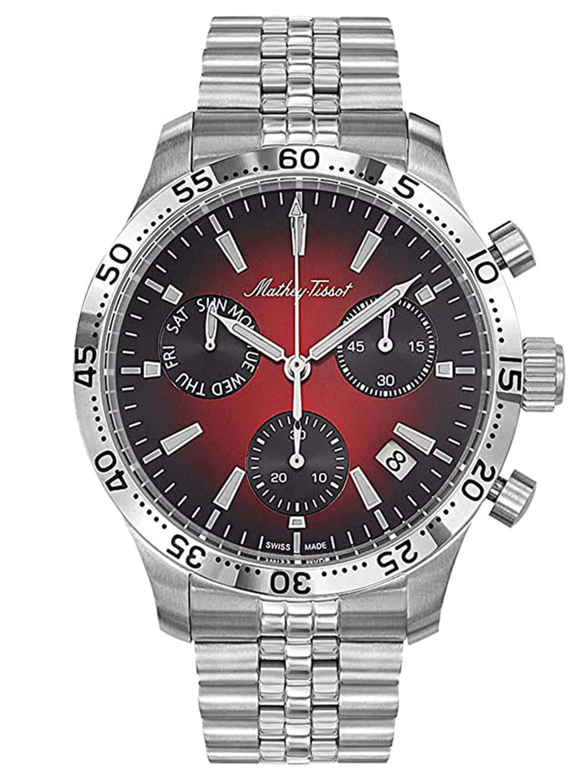 Mathey-Tissot Analog Red Dial Chronograph Men&