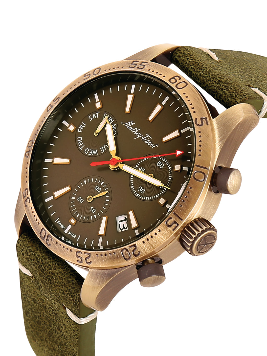 Mathey Tissot Analog Chronograph Green Dial Gents Watch-H1822CHLBR