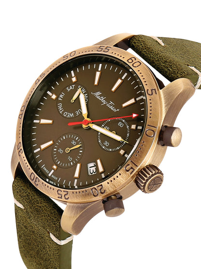 Mathey Tissot Analog Chronograph Green Dial Gents Watch-H1822CHLBR