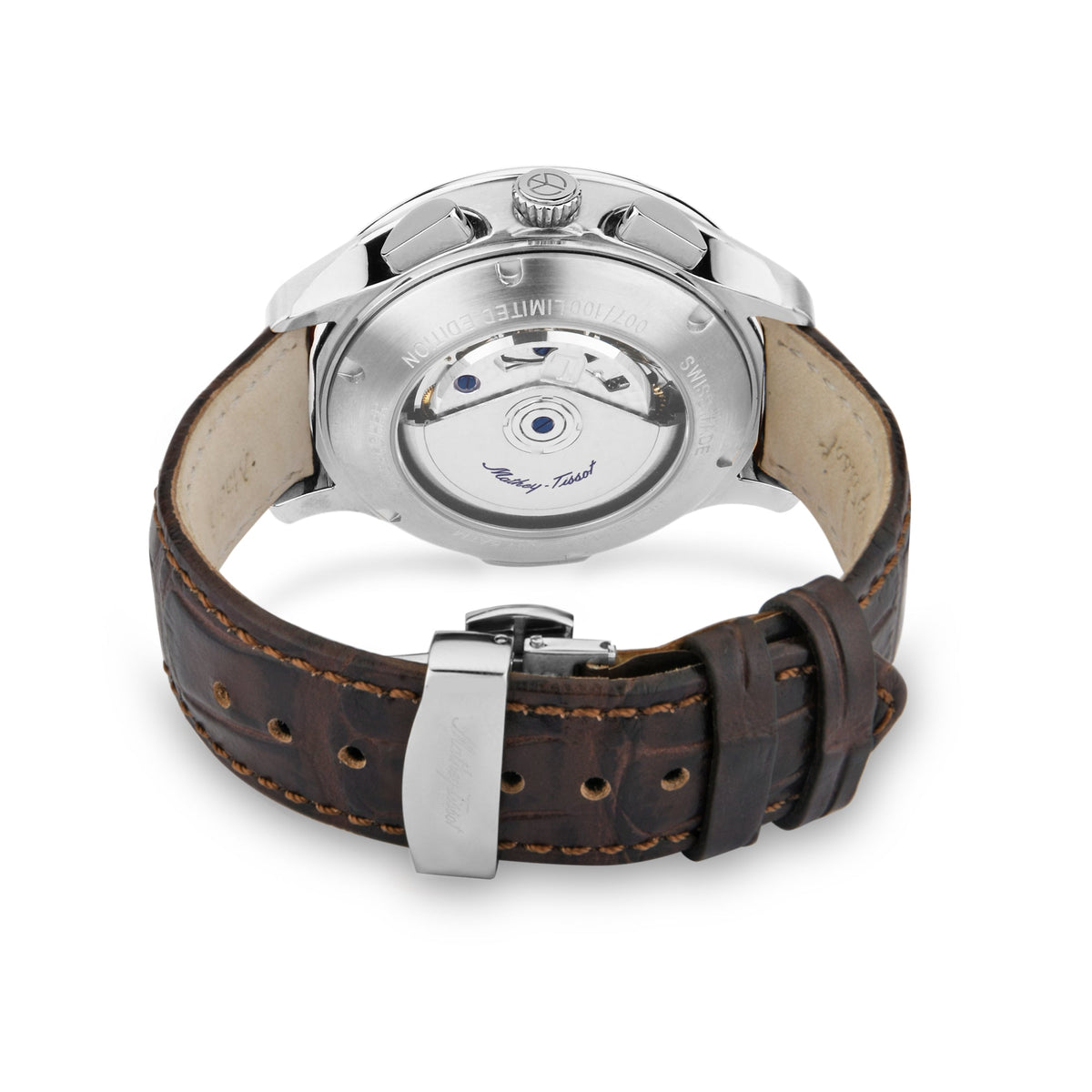 Mathey-Tissot Swiss Made Edmond Chrono Automatic Landeron 77 Movement White Dial Analog Watch For - Gents H1886CHATAI