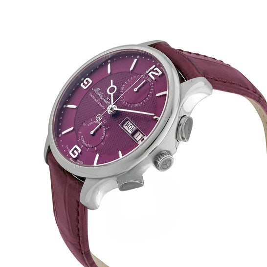 Mathey-Tissot Swiss Made Edmond Chrono Auto Automatic Maroon Dial Analog Watch - For Gents H1886CHATAR