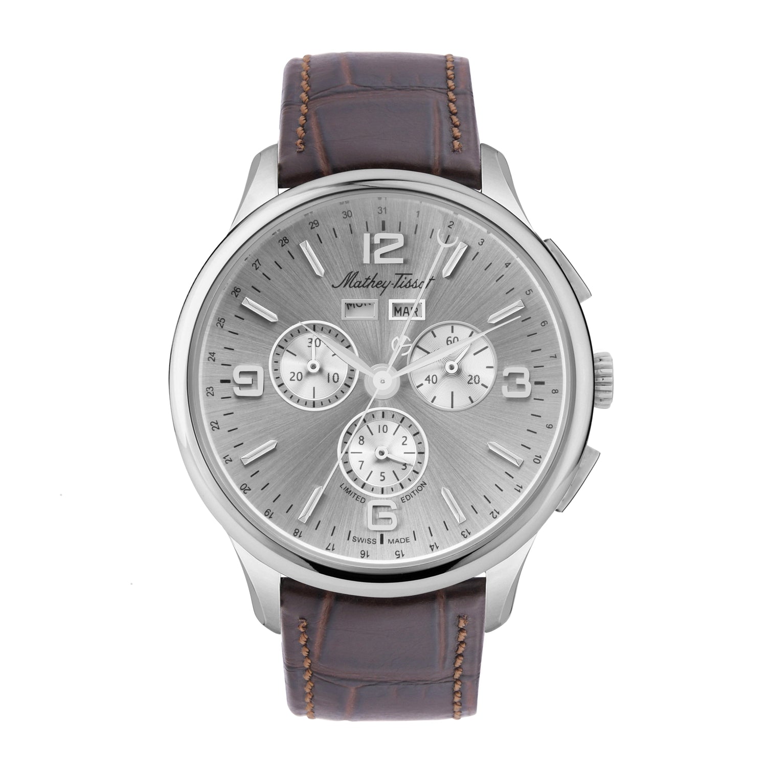 Mathey-Tissot Swiss Made Edmond 5040F Chronograph Silver-Tone Dial  Gents Watch -  H1886CHSA