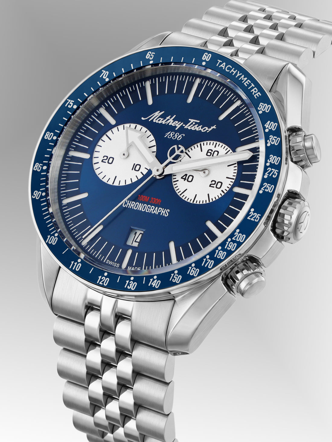 Mathey-Tissot Swiss Made Quartz Blue Dial Analog Watch For - Gents H196CHABU