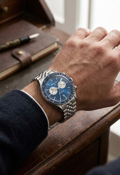Mathey-Tissot Swiss Made Quartz Blue Dial Analog Watch For - Gents H196CHABU