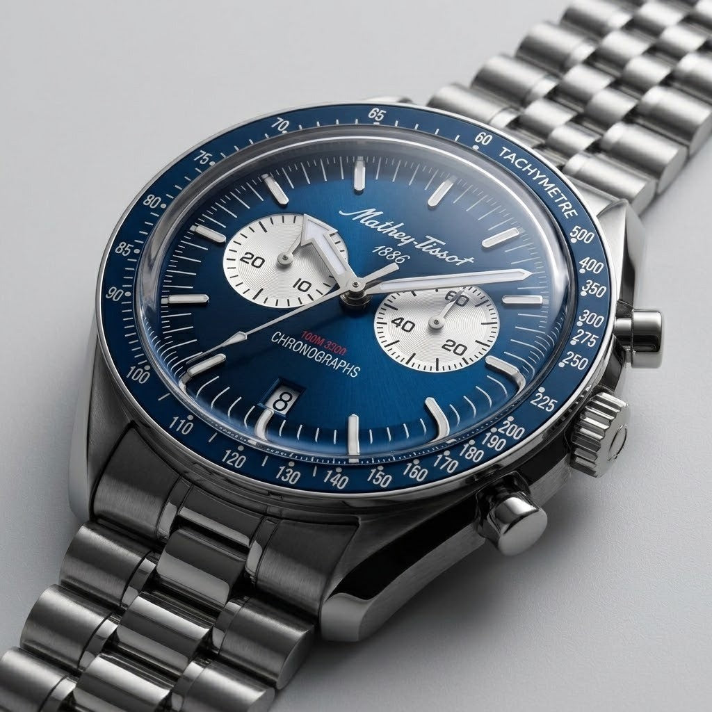 Mathey-Tissot Swiss Made Quartz Blue Dial Analog Watch For - Gents H196CHABU