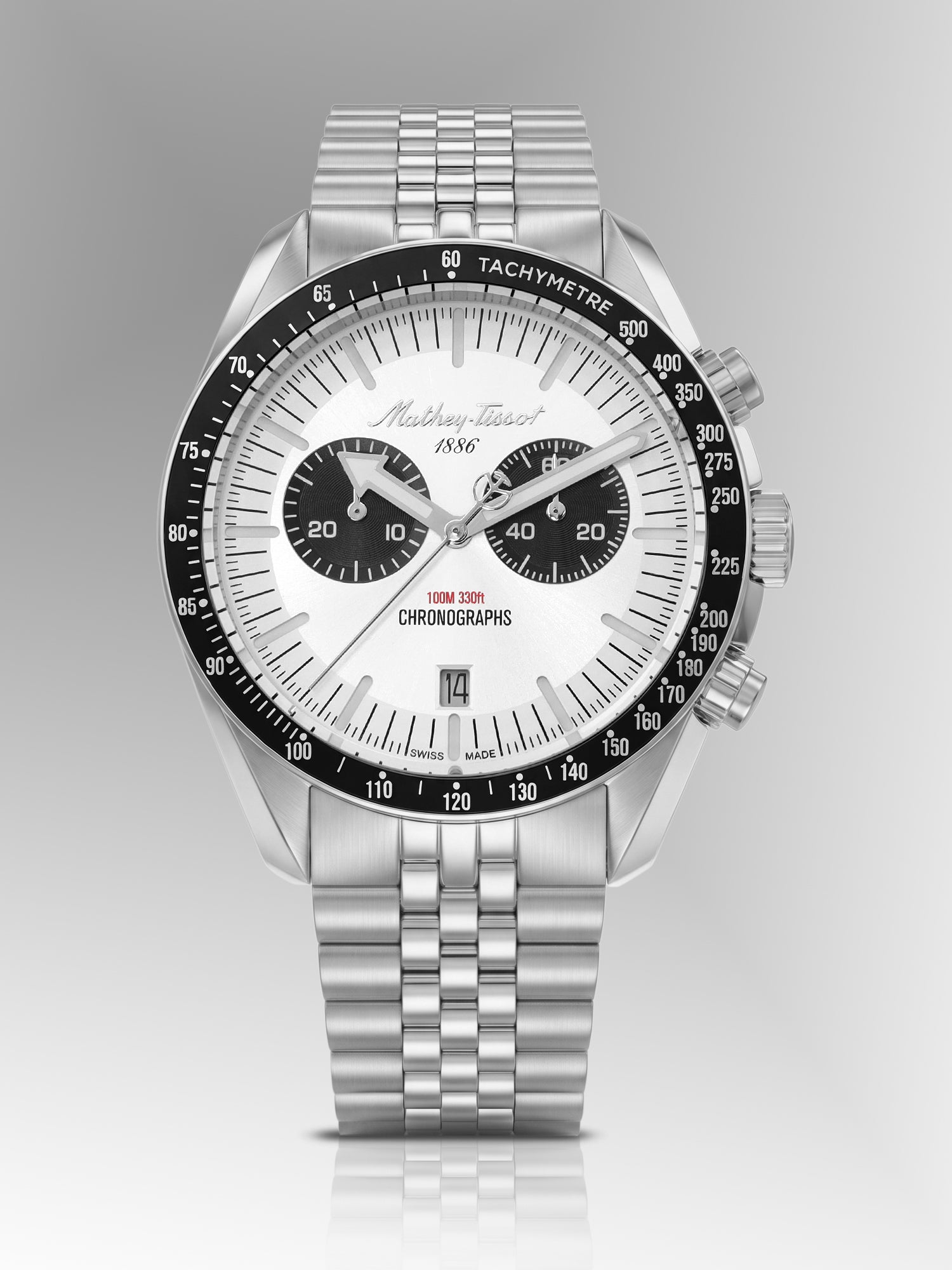 Mathey-Tissot Swiss Made Quartz Silver Dial Analog Watch For -Gents H196CHNS