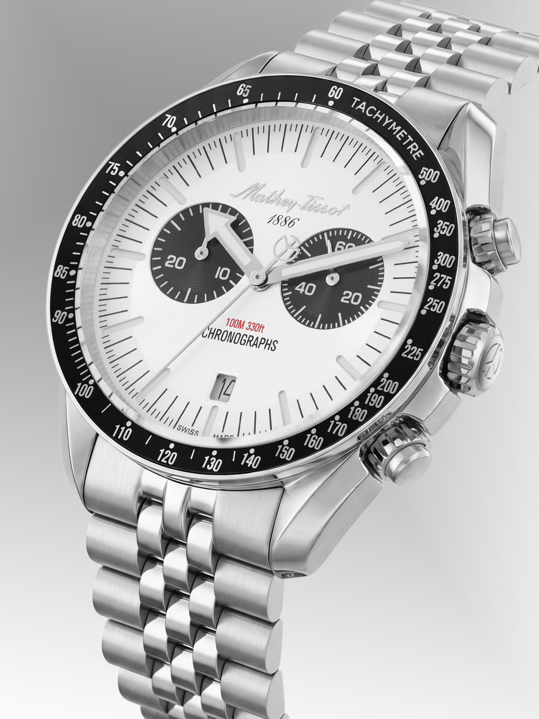 Mathey-Tissot Swiss Made Quartz Silver Dial Analog Watch For -Gents H196CHNS