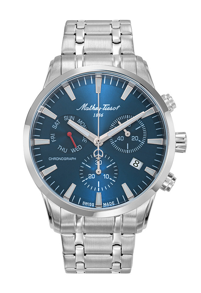 Mathey-Tissot Swiss Made Quartz Blue Dial Analog Watch - Gents H197CHABU