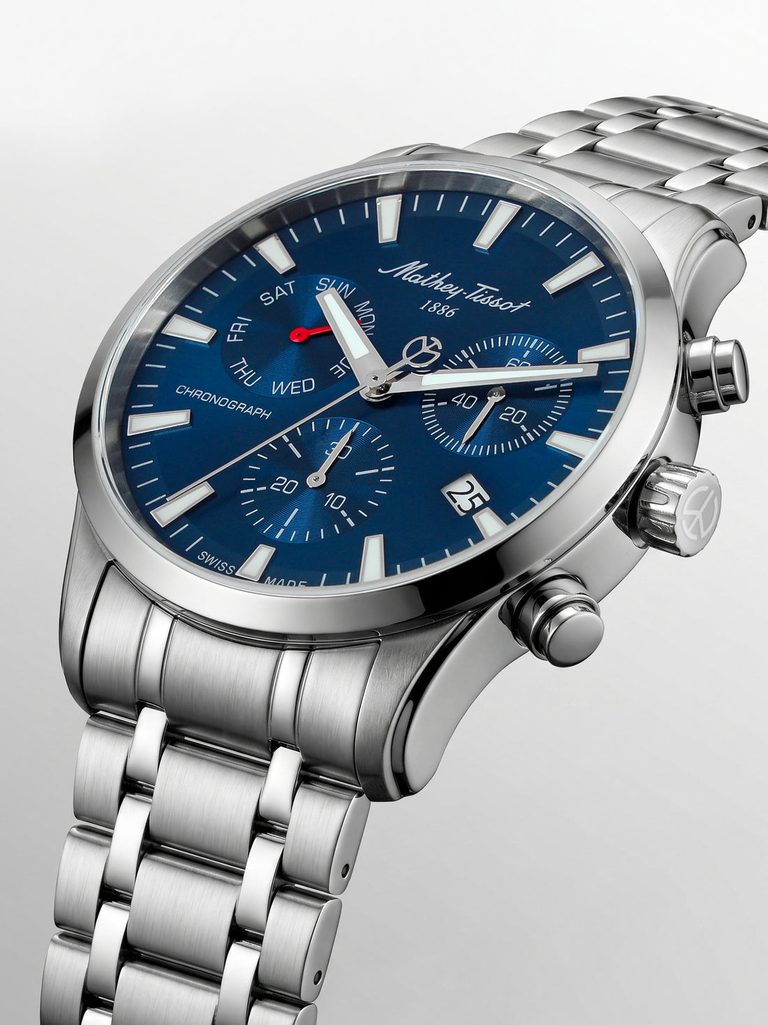 Mathey-Tissot Swiss Made Quartz Blue Dial Analog Watch - Gents H197CHABU