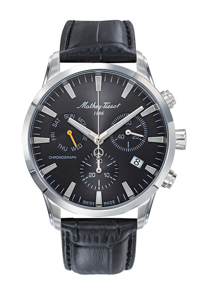 Mathey-Tissot Swiss Made Quartz Black Dial Analog Watch - Gents H197CHALN