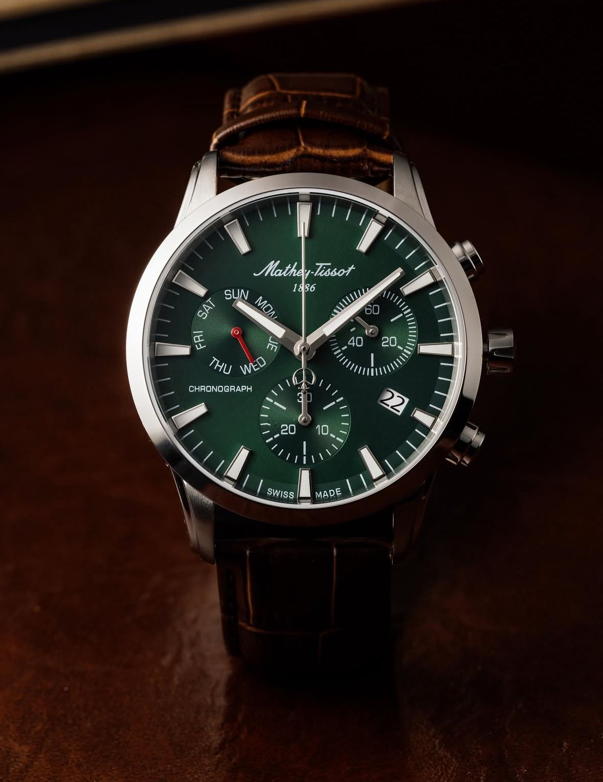 Mathey-Tissot Swiss Made Quartz  Green Dial Analog Watch - Gents H197CHALV