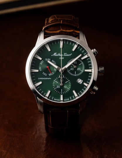 Mathey-Tissot Swiss Made Quartz  Green Dial Analog Watch - Gents H197CHALV