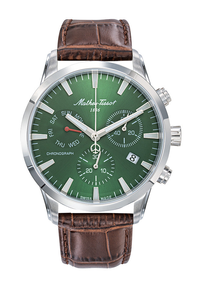 Mathey-Tissot Swiss Made Quartz  Green Dial Analog Watch - Gents H197CHALV