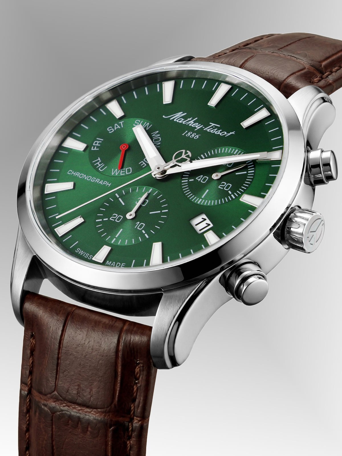 Mathey-Tissot Swiss Made Quartz  Green Dial Analog Watch - Gents H197CHALV