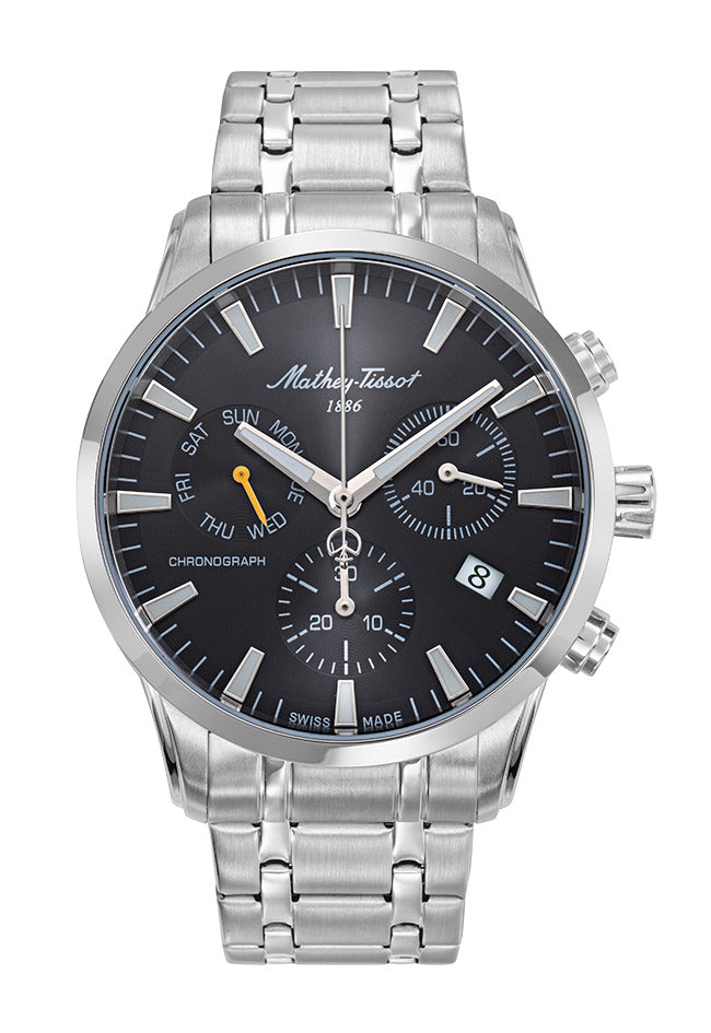 Mathey-Tissot Swiss Made Quartz Black Dial Analog Watch - Gents H197CHAN