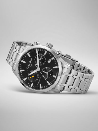Mathey-Tissot Swiss Made Quartz Black Dial Analog Watch - Gents H197CHAN